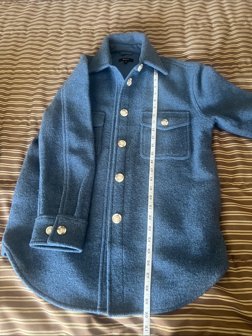 Quince Blue Merino Wool Shirt Jacket